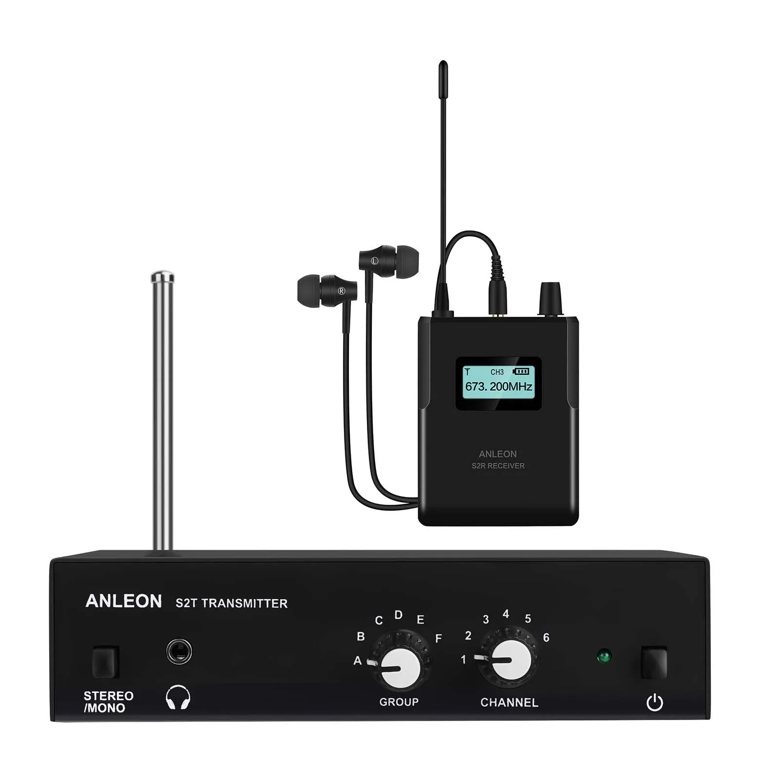 ANLEON S2R 863-865Mhz Receiver Wireless Monitor System Stage Monitor Receiver Clear Sound with Earphones