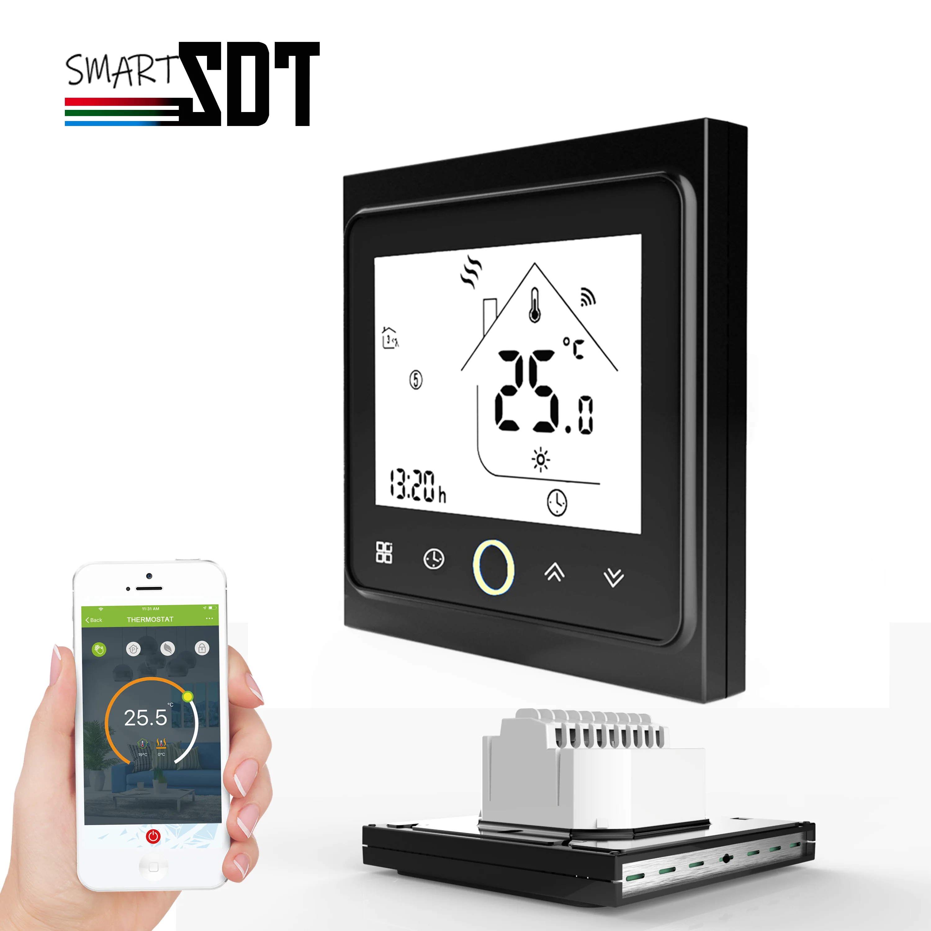 SDITERSMT Boiler/Pipeline Valve/Electric Heating Thermostat  ZIGBEE/RS485u0026MODUBS/WIFI For Home Floor Central Heating 24V 220V -  AliExpress