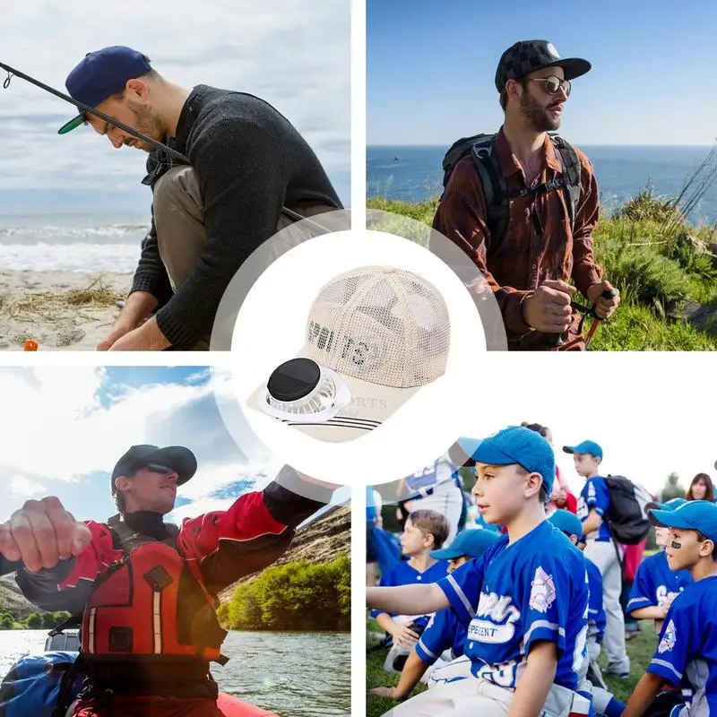 Men Women Hat Solar Energy&USBCharging Fan Caps Baseball Hats With Cooling Fan Sun Protection For Casual Outdoor Sport