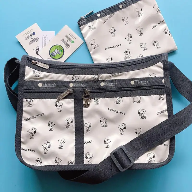 New-Kawaii-Miniso-Snoopy-Pikachu-Cloth-Bag-Multi-Layer-Large-Capacity ...