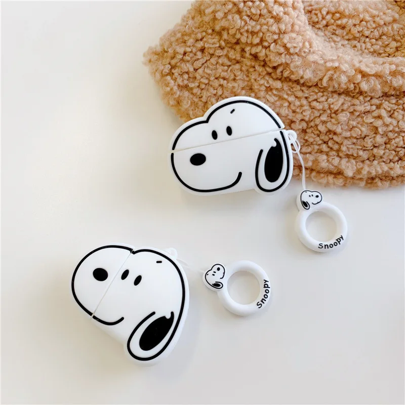 

Anime Snoopy&Charlie Cartoon Bluetooth Earphone Silione Case For Airpods 1/2/3/Pro Protective Cover Cute 3D Cases