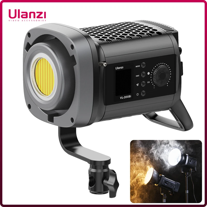 Ulanzi VL-200Bi 200W V-Mount COB Light Wireless APP Control 2700K-6500K Video Light for Skit Video Videography Photography