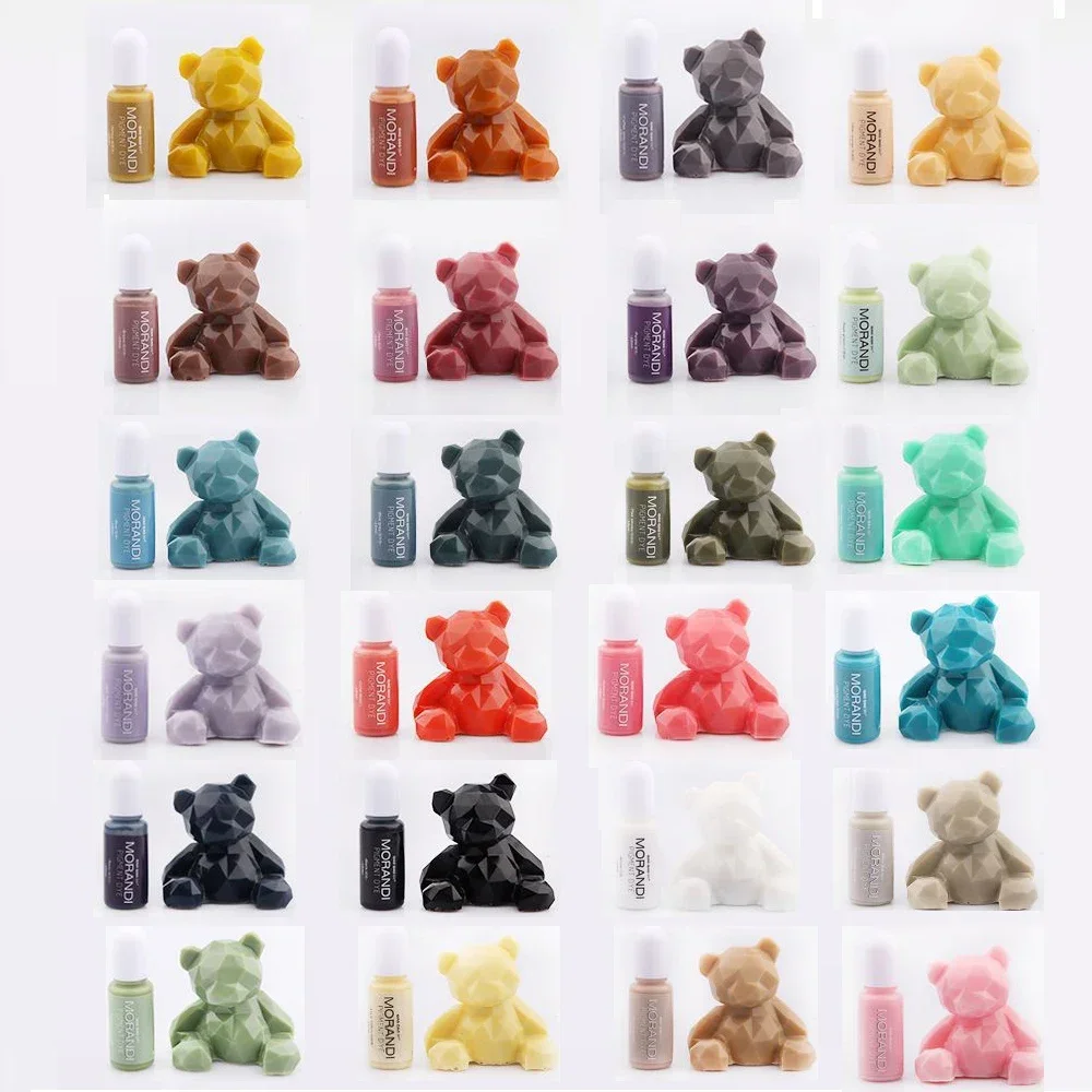 24PCS 10Ml Morandi Resin Pigment Set for DIY Epoxy Resin Mold Liquid Dye Ink Alcohol Colorant Jewelry Making Supplies Tools