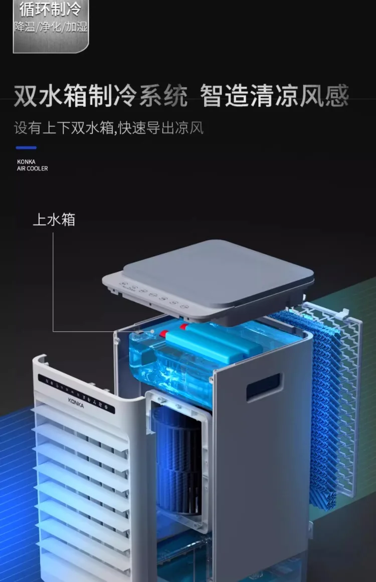 Description Picture 4 of item220V Konka Home Air Cooler with Ice Compartment Mobile Mini AC Water Cooling Fan for Summer AD