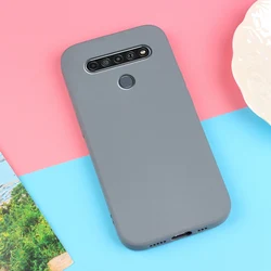 Sand Matte Soft Silicone Shockproof Anti - Slip Protective Phone Case Cover for LG K41S (Gray)