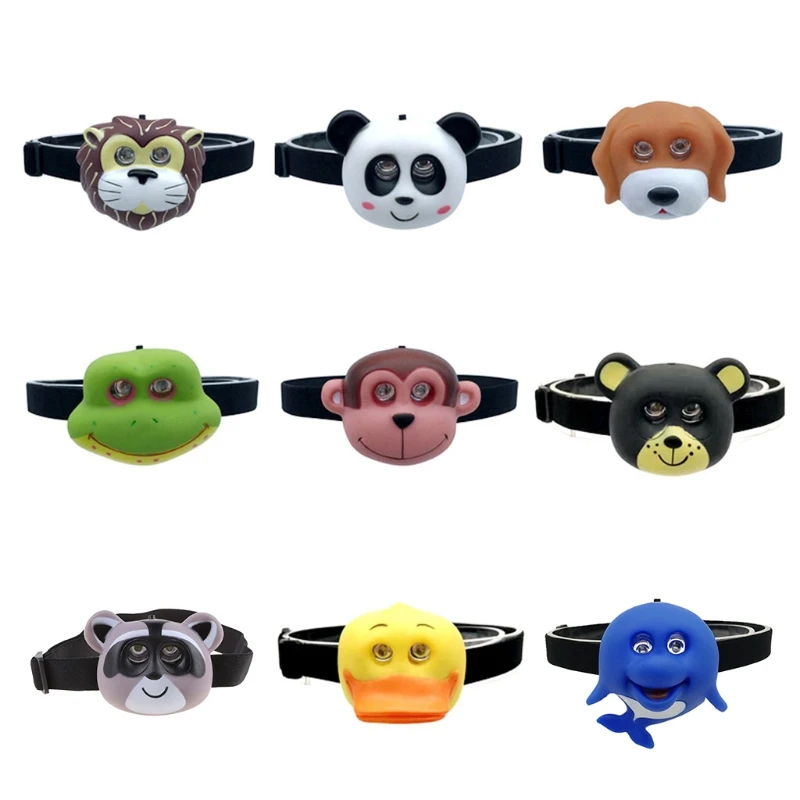 

ABS Headlamps Headband Durable Elastic Headband Bright LED Lamps Battery Operated Elastic Headband Animal Shaped