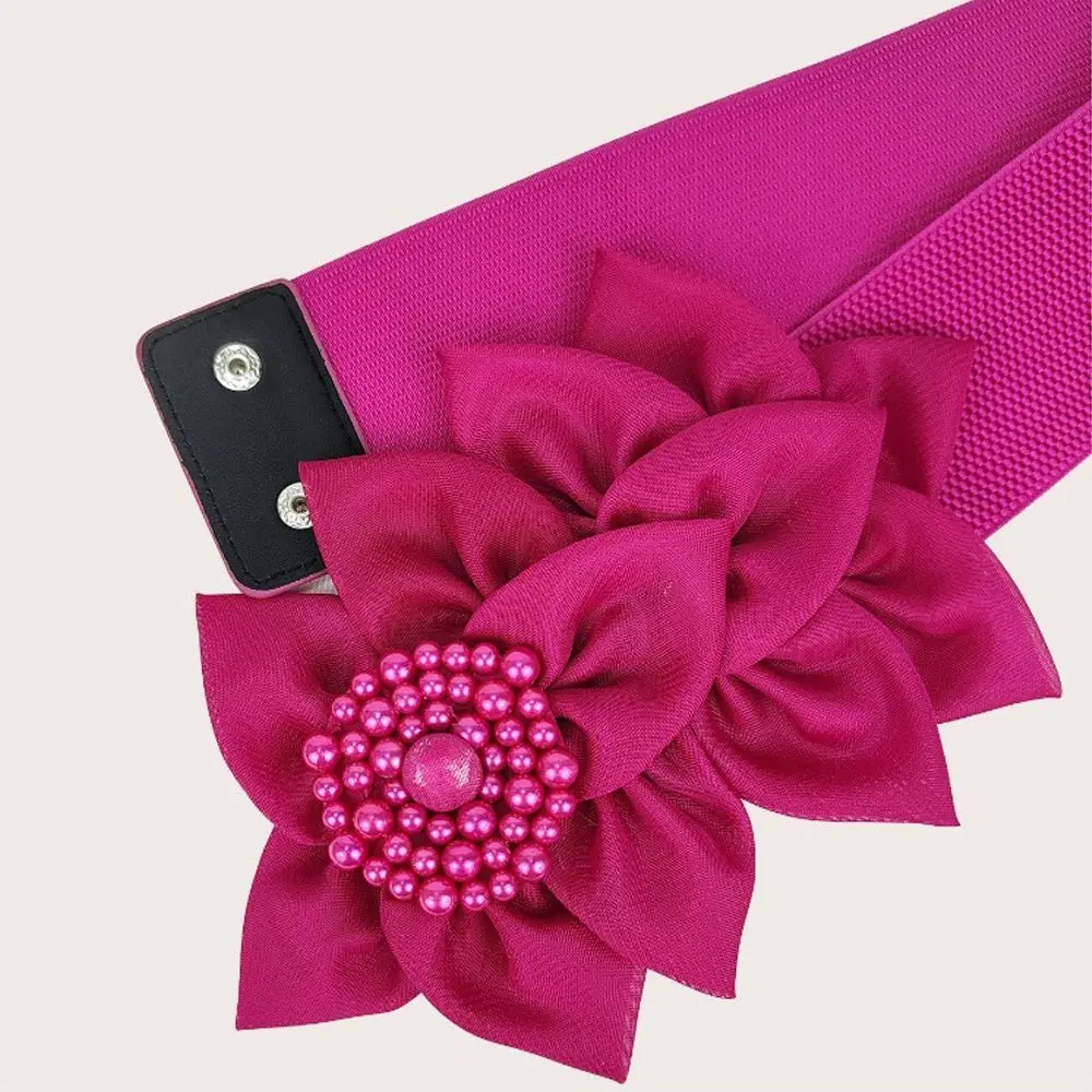 Mode Frauen Stretch Bund Blumen dekoration breite Taille Gürtel Kleid Mantel Anzug dekorativen Bund – Detail 12