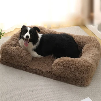 Half Surround Small Cat Bed Winter Warm Soft Square Cat Sofa Full Filling Medium Dog Kennel Comfortable Plush Cat Cushion House