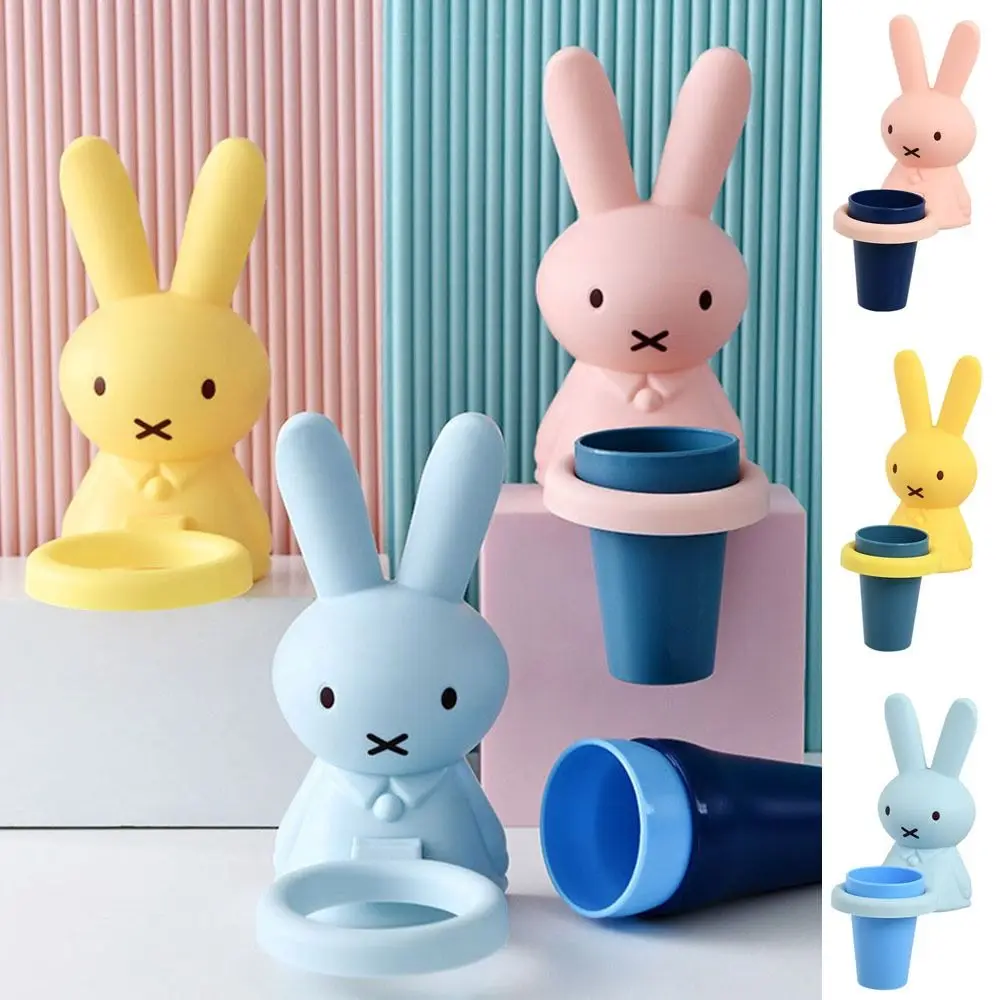 

Wall Mounted Cartoon Rabbit Toothbrush Rack Waterproof Plastic Toothbrush Cup Holder Space Saving Anti-acceptance