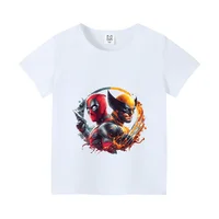 Deadpool Wolverine T-shirt for Kids Summer Short Sleeve Tee Boys Clothes Fashion Children's Clothing Friends Top Shirts Gifts 2