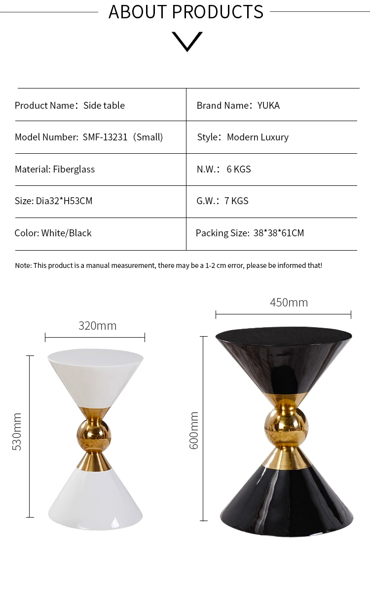 Description Picture 6 of itemluxury side table black console table Nordic Contemporary corner coffee table