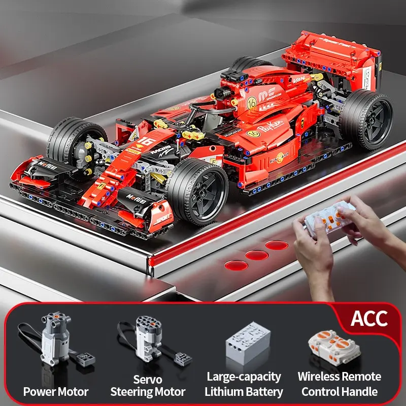 F1 Rc Race Cars 1163Pcs Set Da Costruzione Moc Remote Control Building Blocks Cool Modello Da Collezione Kit Di Auto Giocattoli Da Costruzione