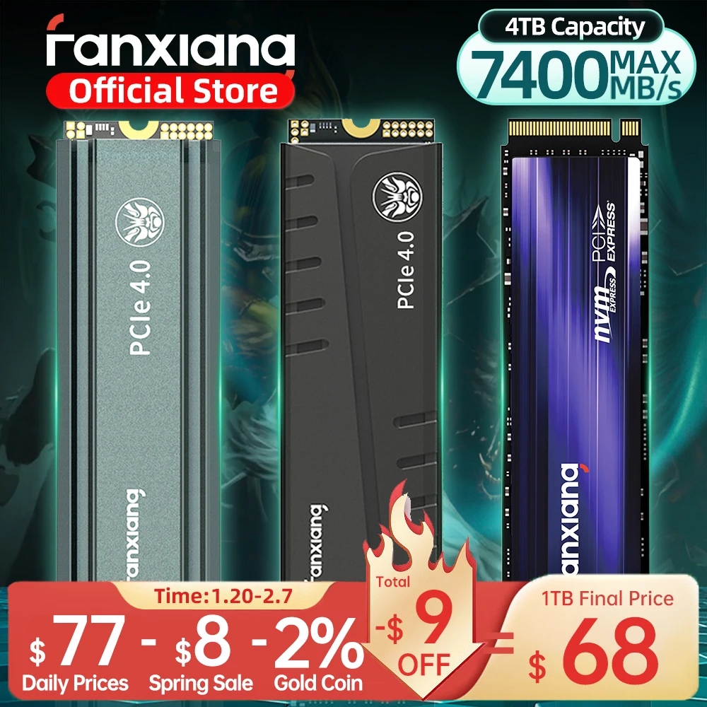 Fanxiang SSD 4TB M.2 TLC未開封 S880中国版 Amazon | fanxiang S880 M.2 SSD 4TB NVMe 2280 最大7450MB/s PCIe