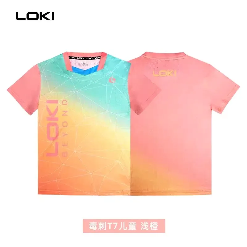 LOKI Table Tennis Jerseys Kids Training T-Shorts Absorb Sweat Ping Pong Children Shirt Cloth Sport