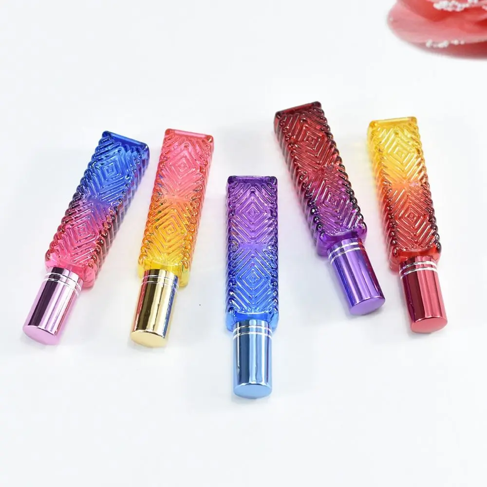 

Sample Vials Colorful Glass Perfume Bottle Atomizer Mini Spray Bottle 10ml Fragrance Square Flat Bottle Cosmetic Packaging
