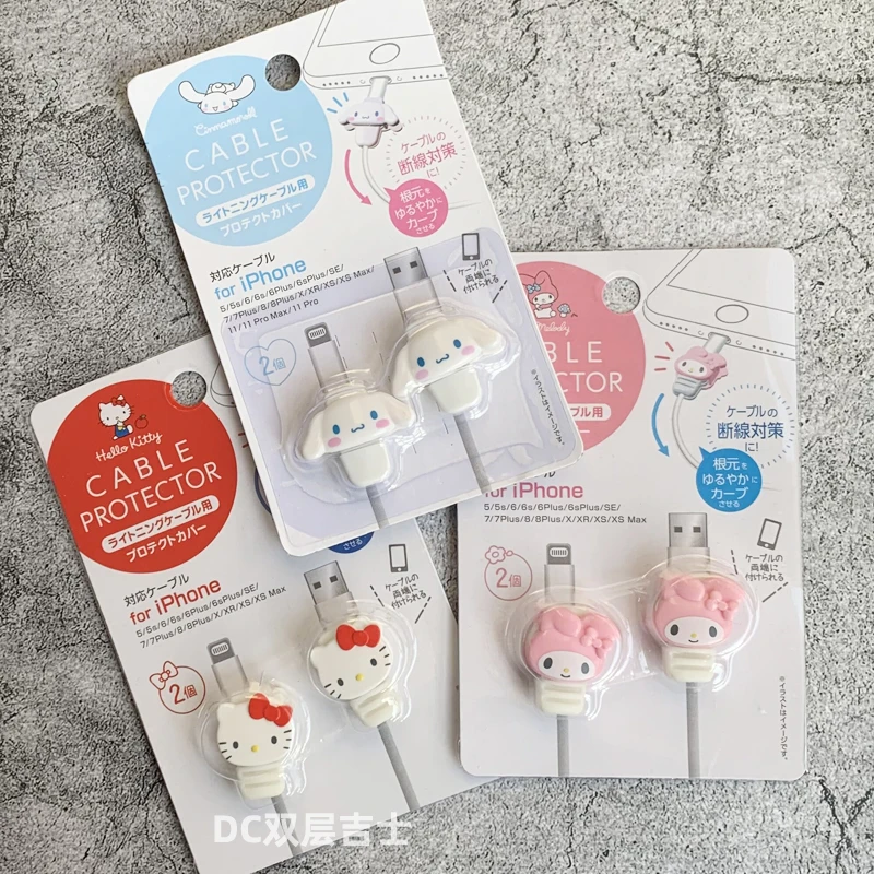 Kawaii Sanrio Bite Cable Protector My Melody Cinnamoroll Hello Kitty Cartoon Usb Cable Protector for Iphone Ipad Anti Fracture tri fold stand awaken leather protector cover for ipad air 10 5 2019 pro 10 5 2017 rose gold