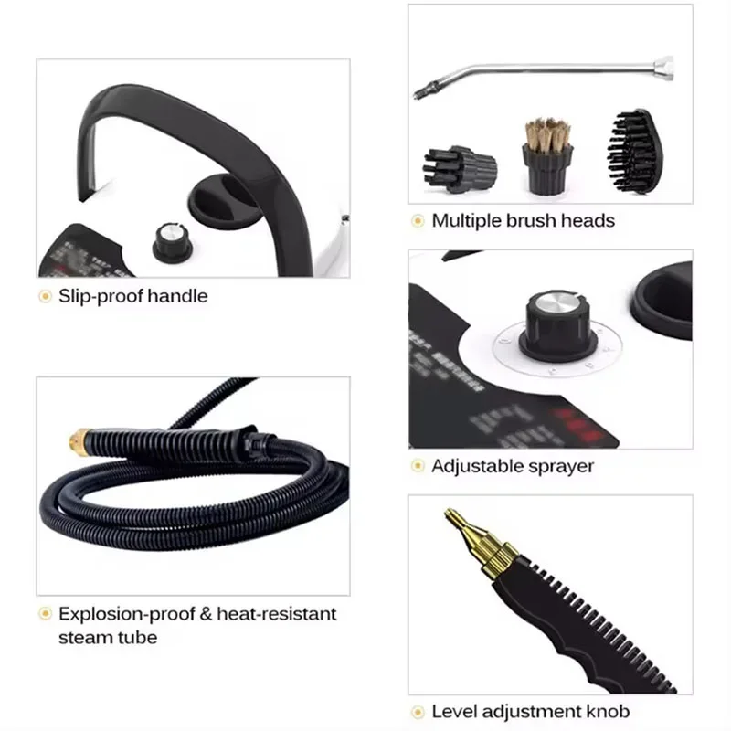 منظف بخار محمول باليد بقدرة 2500 وات، ماكينة تنظيف...