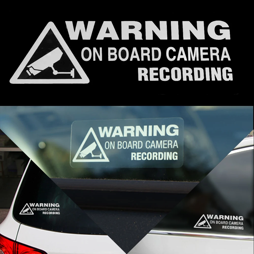 

Warning On Board Camera Recording Car Window Truck Vinyl Sticker Decoration Vehicle Waterproof Decal Auto Exterior Accessories
