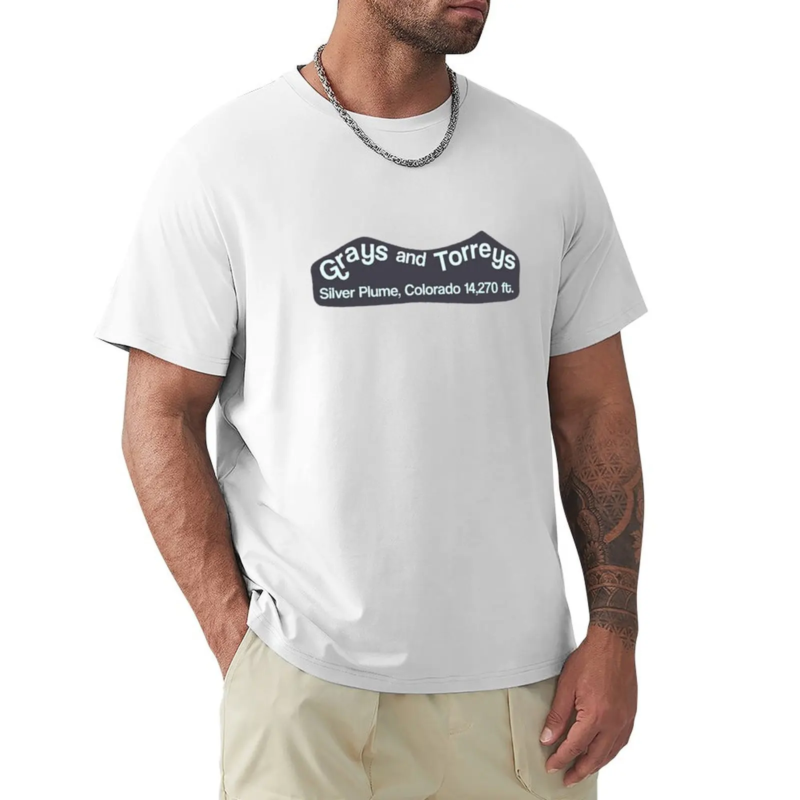 

Grays and Torreys peaks T-Shirt blanks aesthetic clothes blacks summer top T-shirts for men cotton