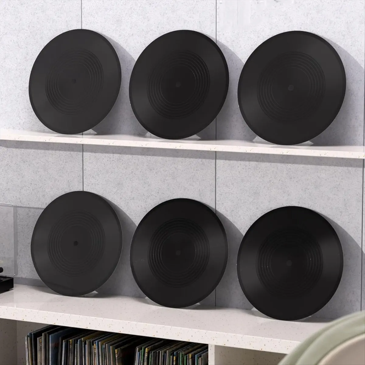 6PCS 12 Inch Blank Vinyl Records, Fake Record Vintage Decoration, Faux Blank Vinyl Records for Wall Aesthetic-A51M