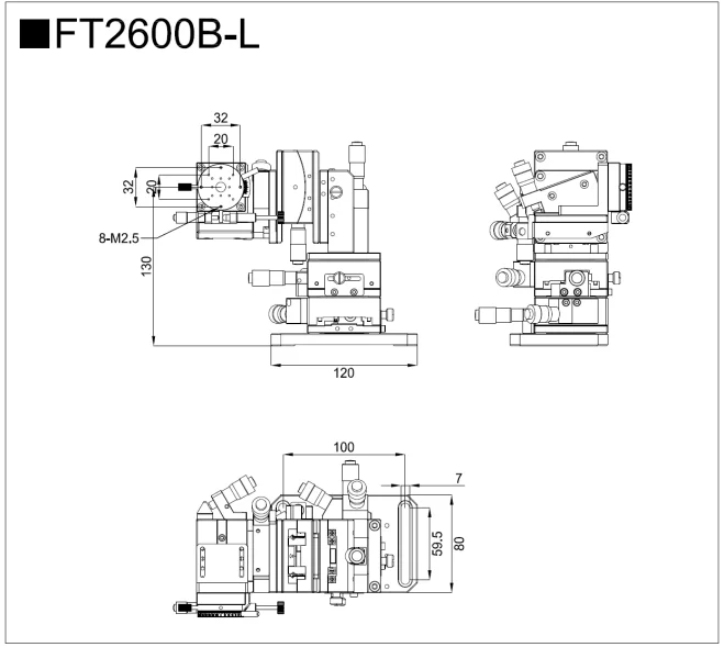 High Precision 5-axis Manual Integrated One-piece Stages Optics Instruments Moti