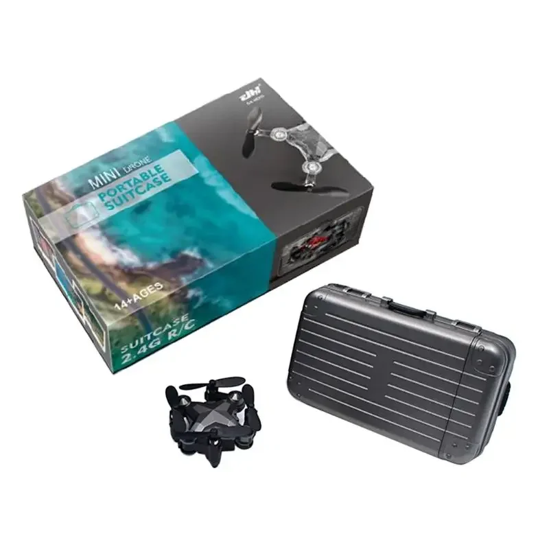 New Mini Luggage Drone Folding Suitcase Pocket Quadcopter Portable Remote Control Dron with Real-time Hd Camera