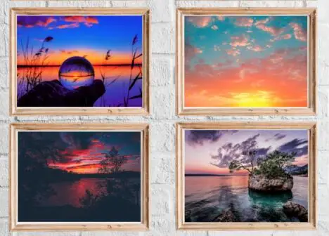 

Sunrise Sunset Colourful Art Silk Poster Print Wall Art Posters Living Room Bedroom
