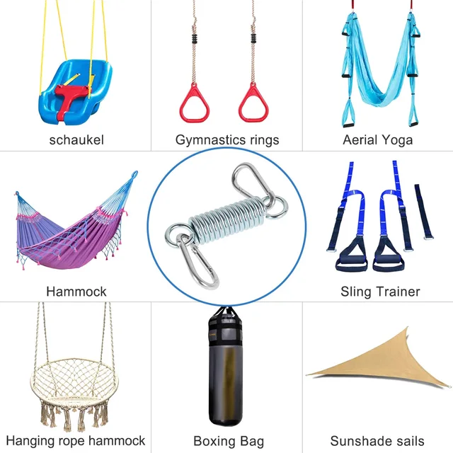Hanging Chair Spring Heavy Duty Hammock Springs Chair Suspension Tension Hangers Outdoor Hammock Torsion Suspen Hook Spring 5