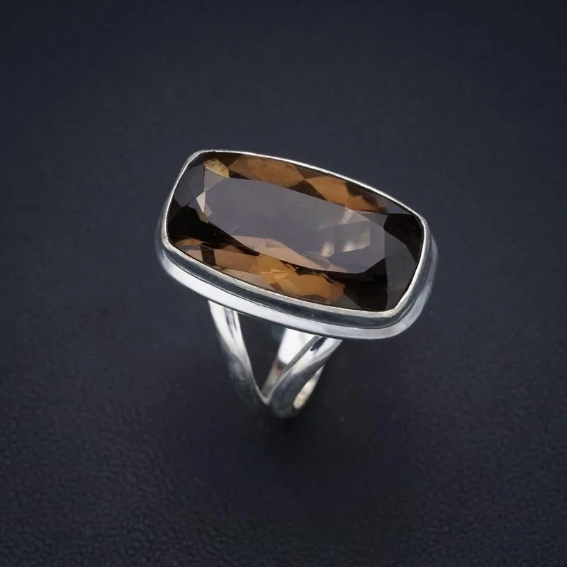 

StarGems Smoky Quartz Handmade 925 Sterling Silver Ring 6.25 F1926