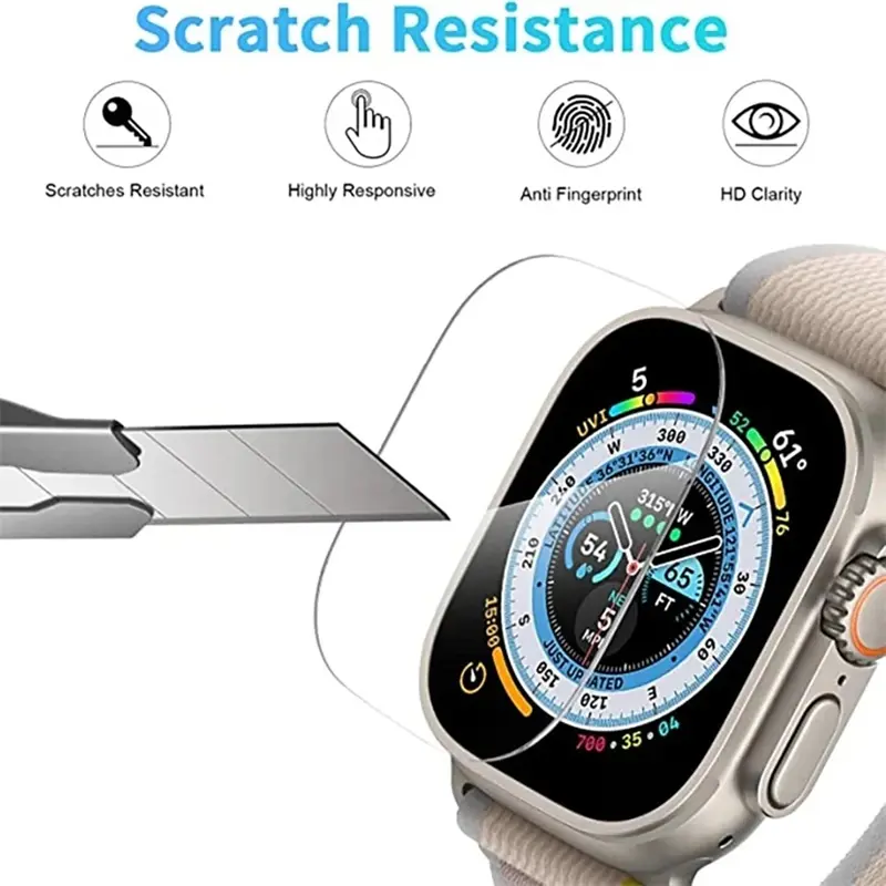 Tempered Glass for Apple Watch Ultra 1 2 3 49mm Anti-Scratch Screen Protector IWatch Ultra Seconds Installation Protective Film - Image 2