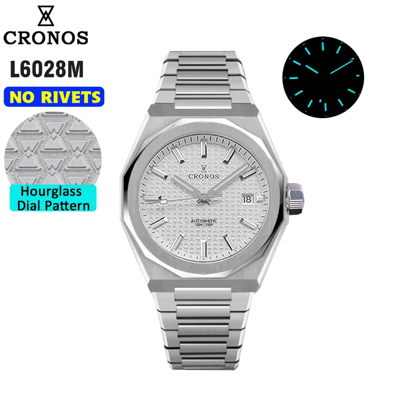 Cronos Sub Diver Luxury Men Watch Stainless Steel SW200 Bracelet