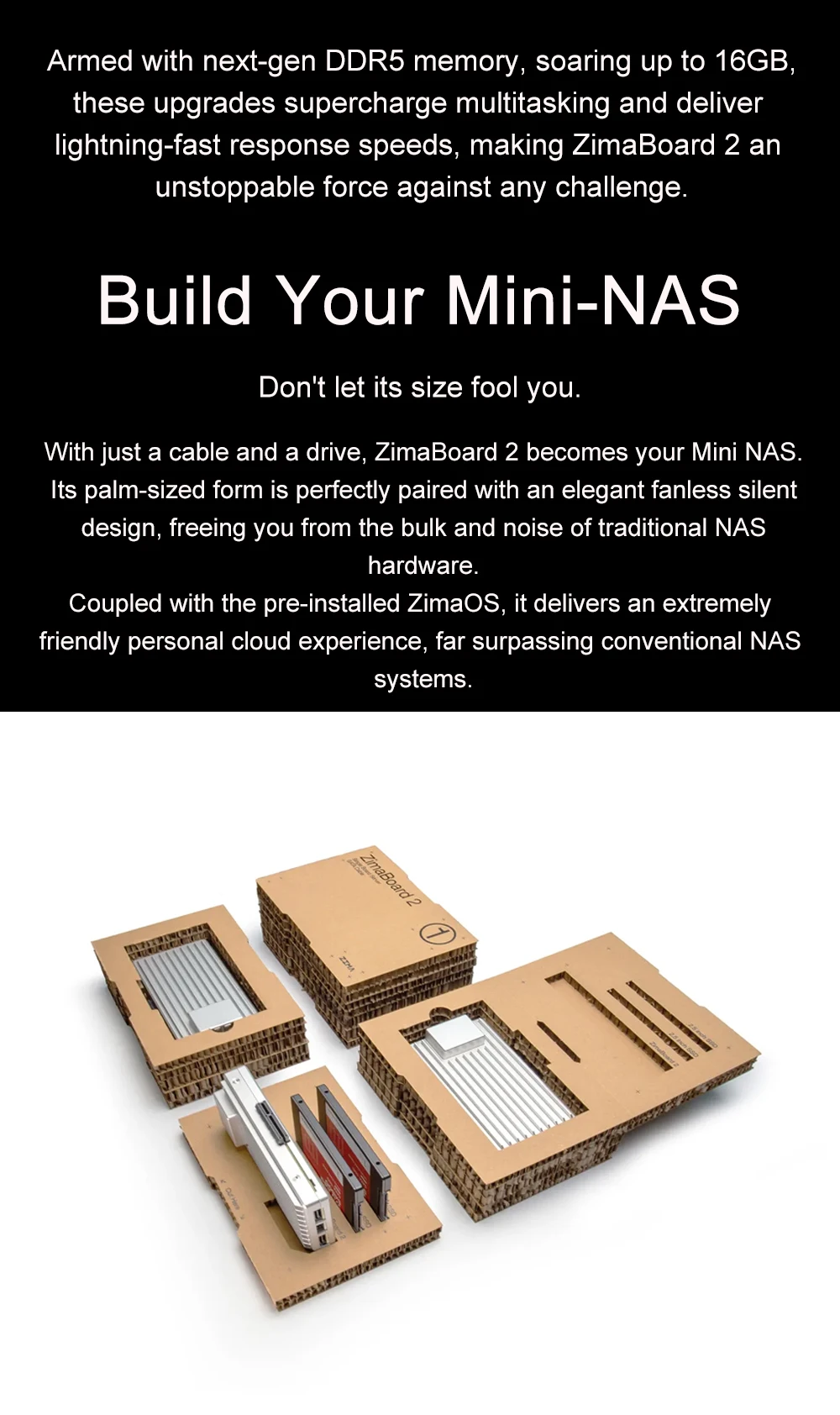 ZimaBoard 2 Hyper Performance Single Board Server Intel N150 SOC ZimaOS Mini NAS