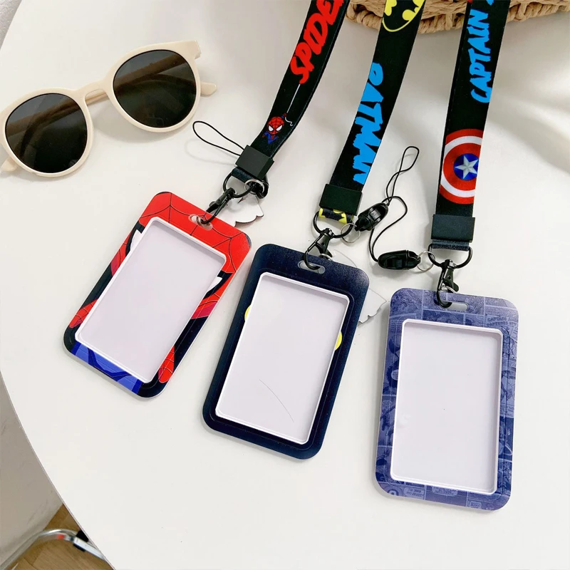 Disney Superhero ID Card Holder Neck Strap Pendant Cool Boys Door Badge Holder Lanyards Keychain Men Work Credential Case Gift 3