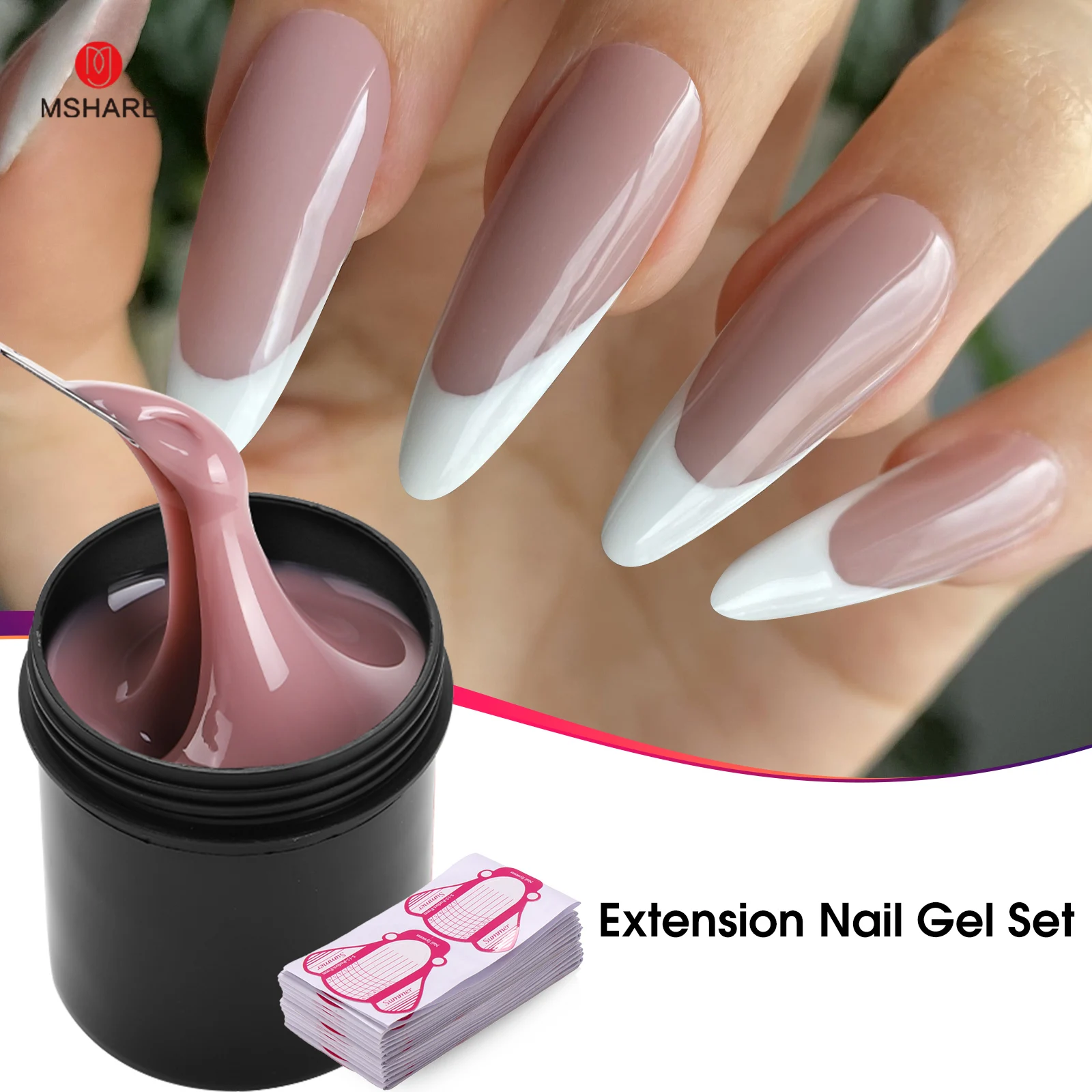 

MSHARE Extension Nail Gel Set 142ML UV Led Soak Off Self Leveling Gel Construction Hard Gel Quick Builder Gel Kit For Manicure