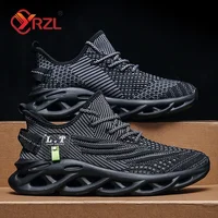 YRZL Sports Running Men Black Jogging Shoes Casual Sneakers Outdoor Breathable Mesh Women Light Shock-absorption Sneakers Men