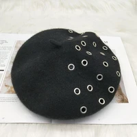 Fashion 17 Colorways Woman Winter Hat Wool Solid Color Beret Female Soft Wool Hat With Hole Gift Dropshipping Wholesales
