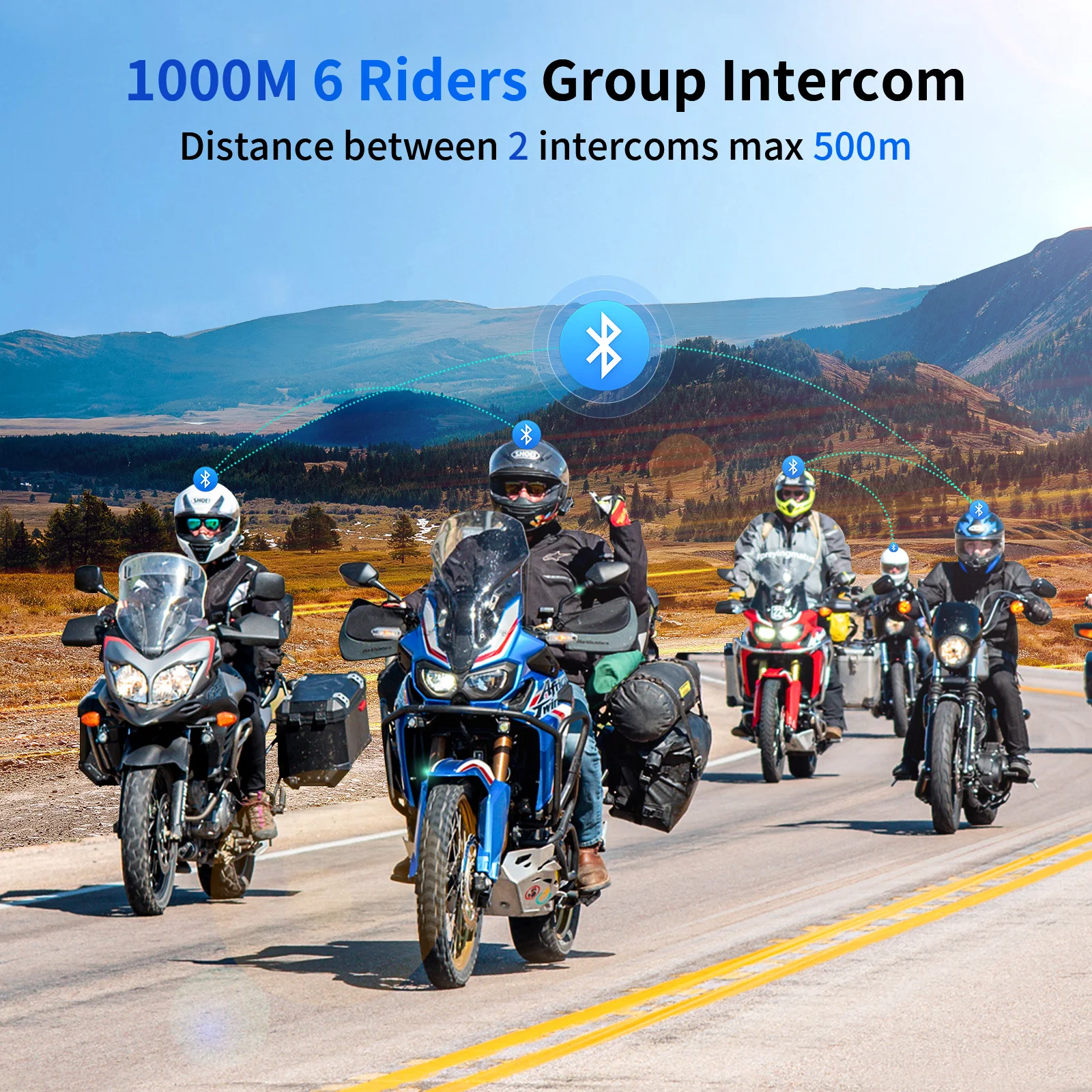 Fodsports FX6 인터콤 오토바이 헬멧 헤드셋 Intercomunicador Moto Bluetooth 5.0 Interkom Motocyklowy FM 6 라이더 방수