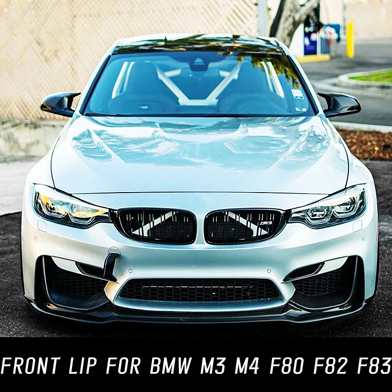 

For 2015-2020 BMW M3 M4 F80 F82 F83 Car Front Bumper Lip Chin Spoiler Splitter Diffuser Black Carbon Exterior Tuning Accessories