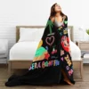 Manana Sera Bonito Karol G Blankets Soft Warm Flannel Throw Blanket Bedspread for Bed Living room Picnic Travel Home Couch 6