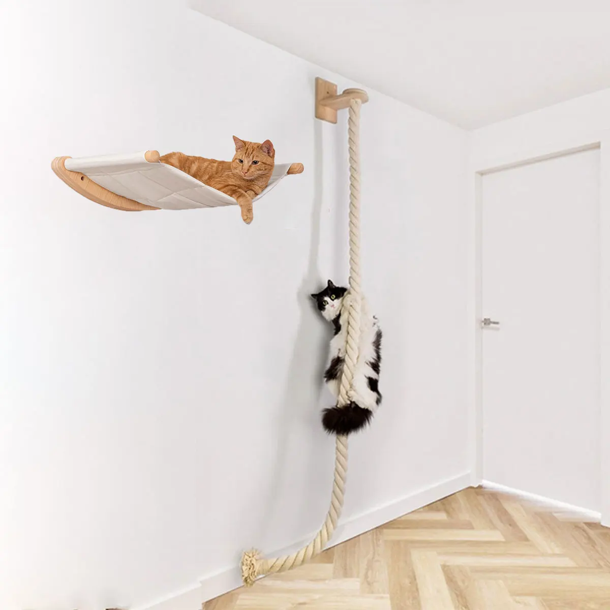 Cat Wall Climbing Shelves Sisal Rope Climber Tree Scratching Post