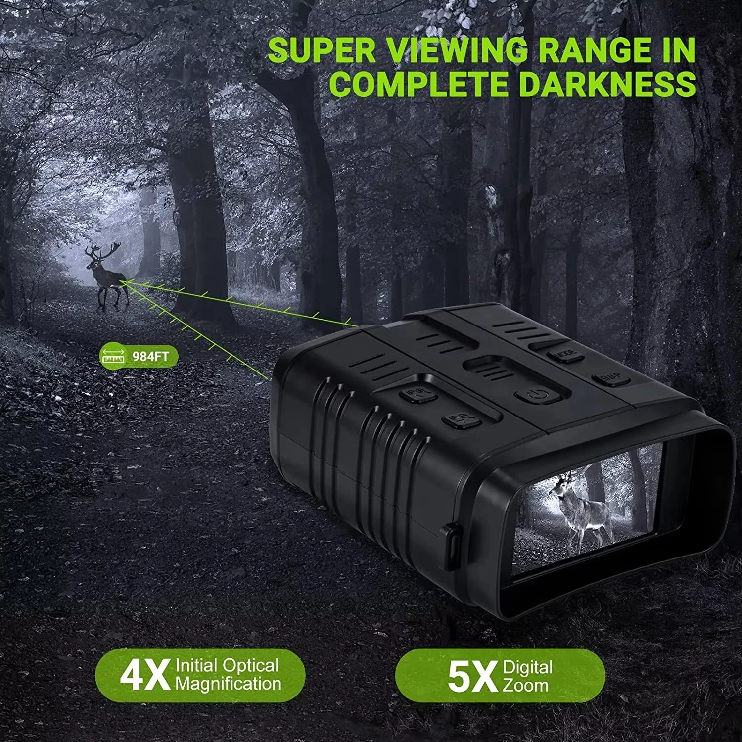 Night Vision Binoculars Device 5x Digital 800m Full Dark 3W 850nm Infrared Teles