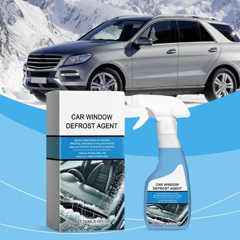 250ml Windshield De-Icer Instantly Melts Ice Snow Melting Defrost Liquid Snow Melting Spray Car Window Glass Deicing