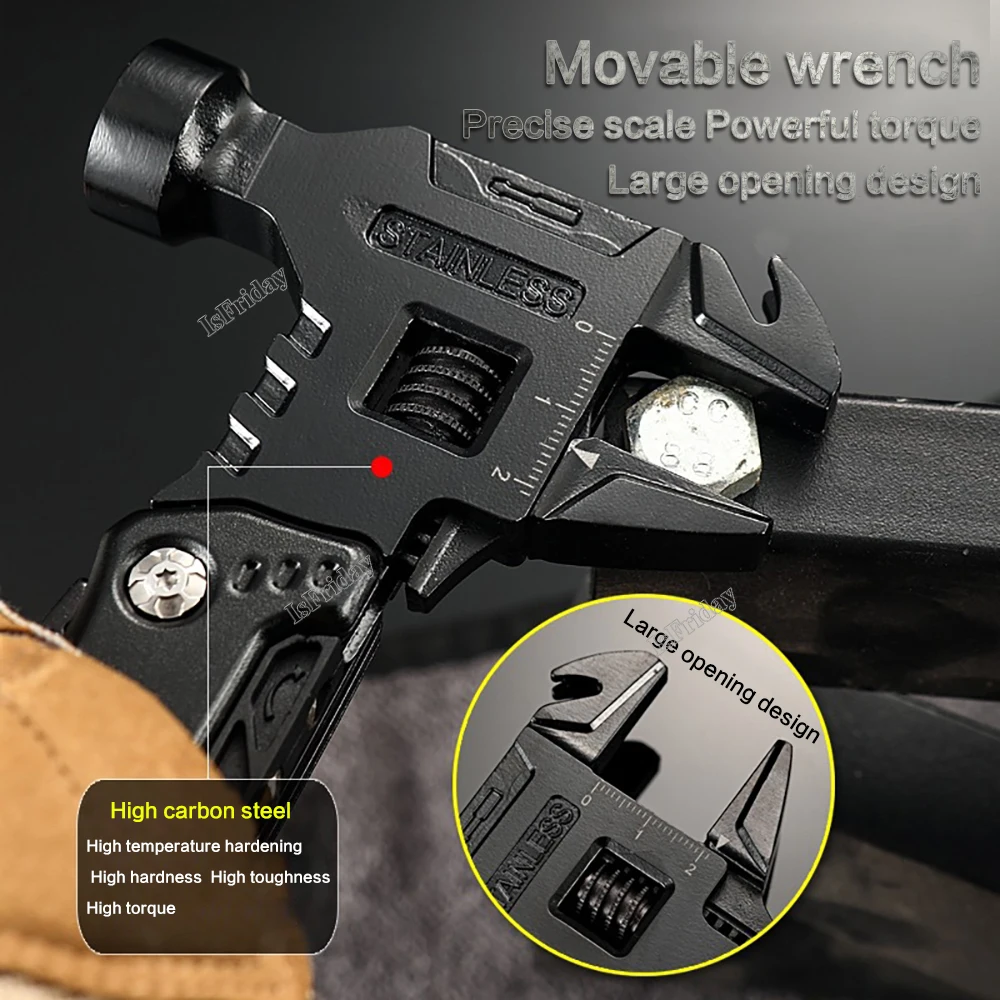 12 in 1 Multitool EDC Tool Universal Folding Pliers Hammer Wrench Claw Knife Screwdriver Combinati Tool forCamp Outdoor Survival 3