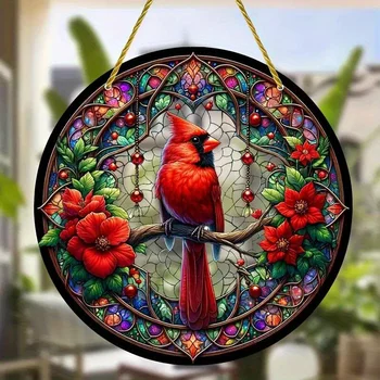 Cardinal Poinsettia Suncatcher 1