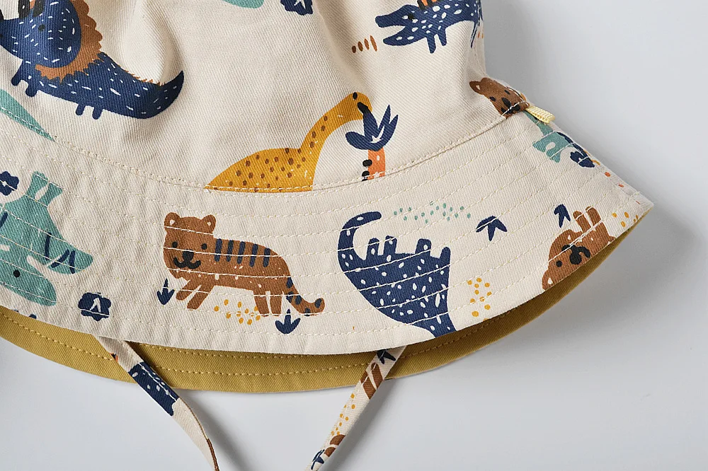 deer jonmi Spring Summer Baby Boys Buckets Hats Korean Style Cartoon Printed Toddlers Kids Outdoors Sunshade Fisherman Hat