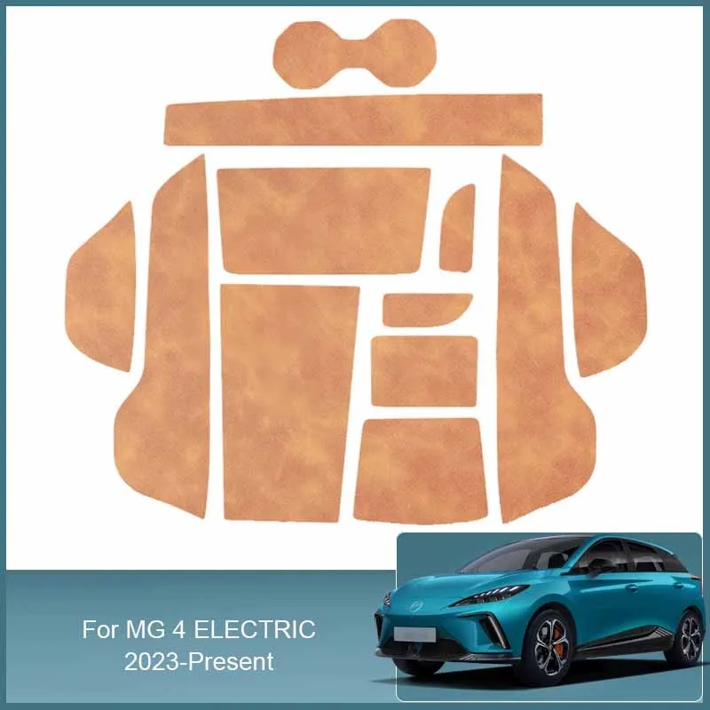 

12pcs Car Interior Door Groove Mat PU Leather For MG 4 Electric Mulan 2022 2023 Gate Slot Pad Non-slip Cup Mat Cover Accessories