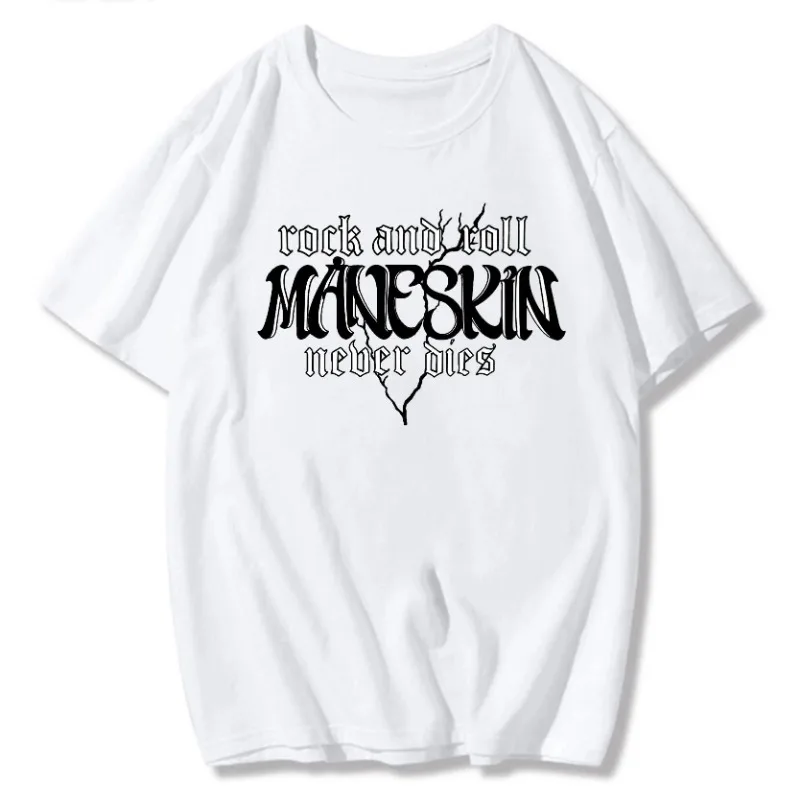 Oversized T Shirt Graphic Maneskin Street Fashion Women Aesthetic Summer Harajuku Streetwear Hip Hop Casual Musical Shirts 2