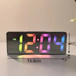 Enhanced Digital LED Alarm Clock with Temperature Display and Adjustable Brightness (Multicolor black)