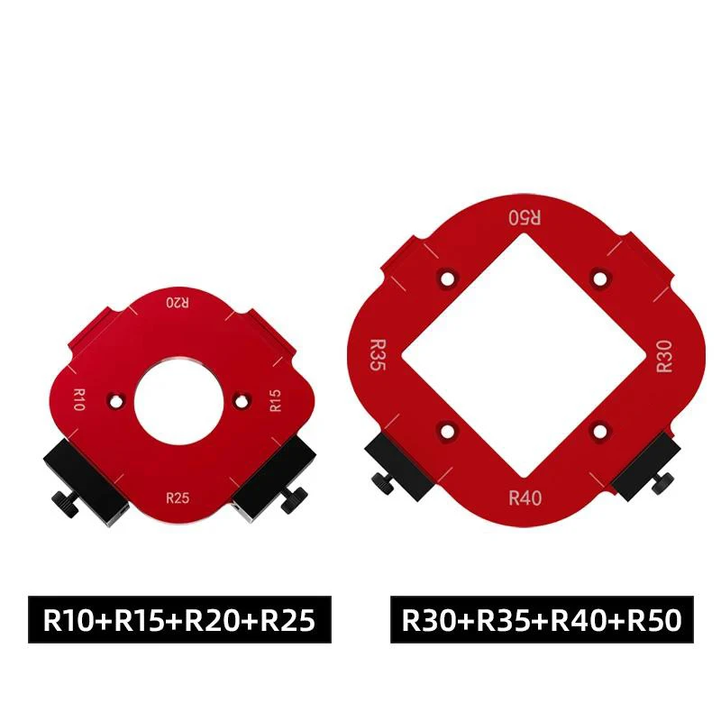 Holzbearbeitungs-Frässchablonen R10-R50 Radius-Vorrichtung 4-in-1 Bogen-Winkel-Positionierungsvorlage, Eckradius, Wiederverwendbare Positionierungswerkzeuge – Detail 6