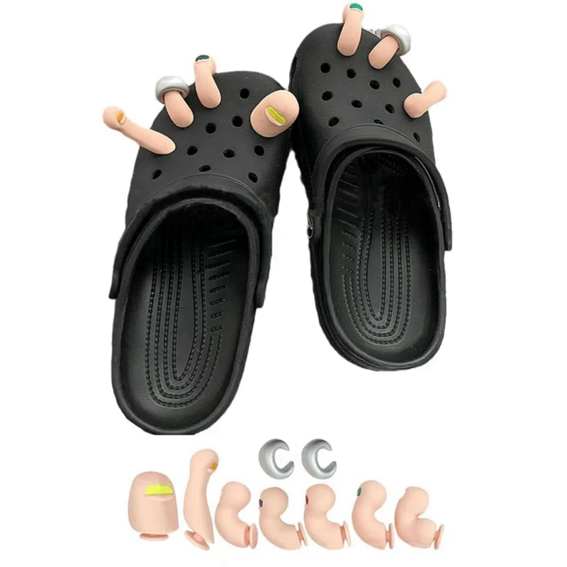 3D Toe Charms Set For Crocs Clogs Bubble Slides Sandals, 7Pcs Funny Shoe Charms Decoration Set For Kids And Adults